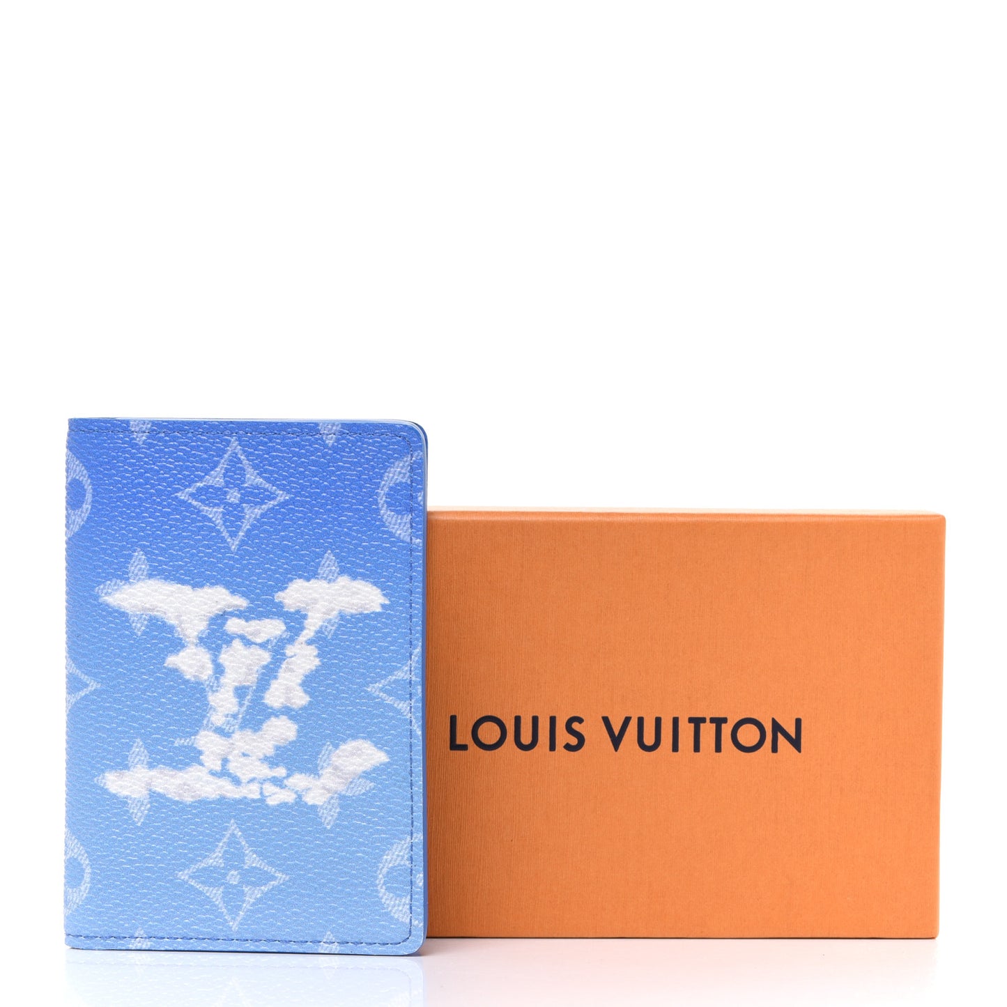 Monogram Clouds Pocket Organizer Blue