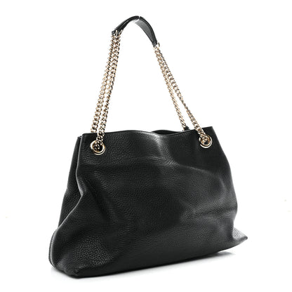 Gucci Pebbled Calfskin Medium Soho Chain Shoulder Bag Black 5 of 19