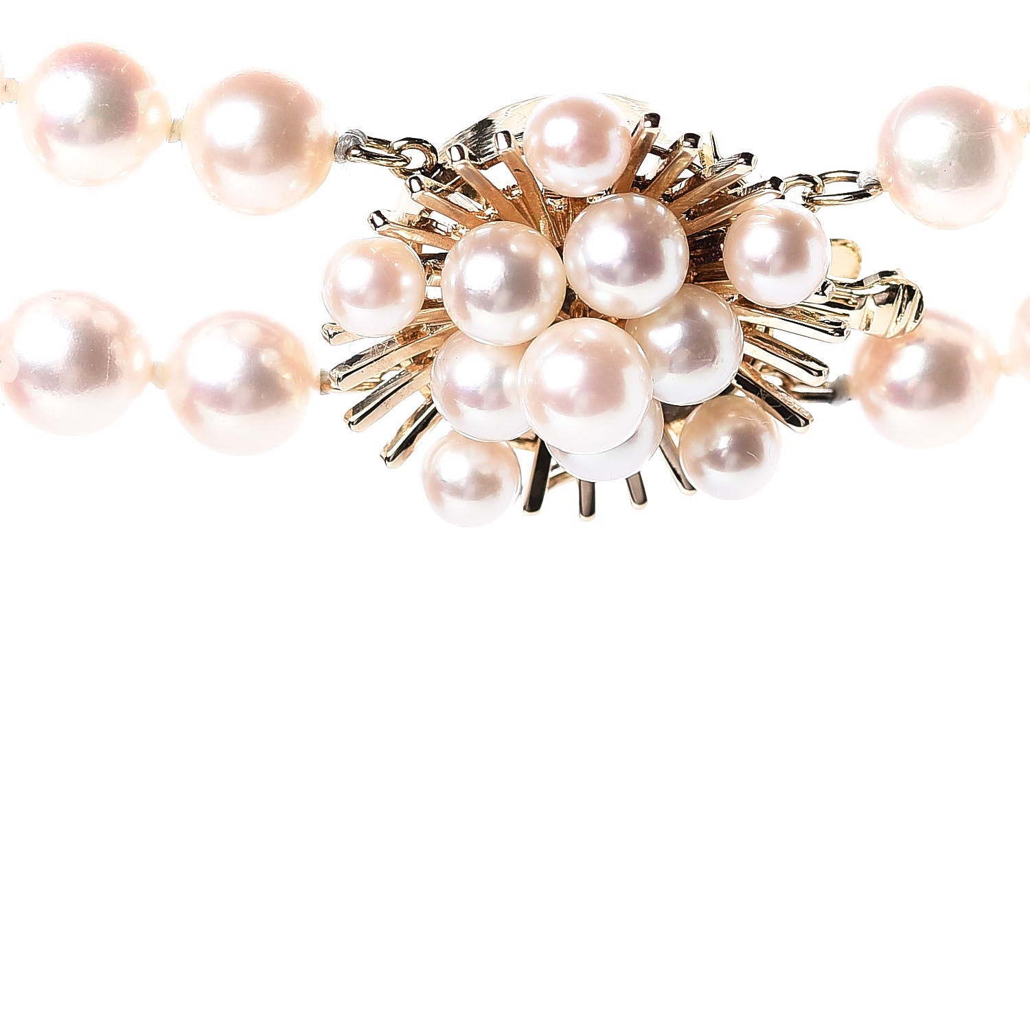 Mikimoto 14K Yellow Gold Akoya Pearl Double Strand Necklace 22" 4 of 6