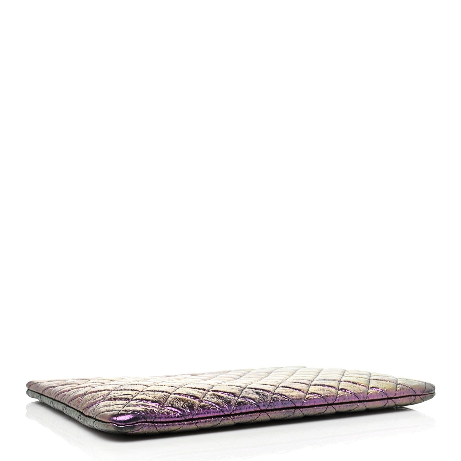 Chanel Iridescent Crumpled Calfskin CC Ripples Medium Cosmetic Case Purple 4 of 12