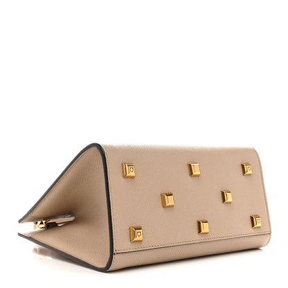 Salvatore Ferragamo Hammered Calfskin Small The Studio Box Bag Daino 4 of 14