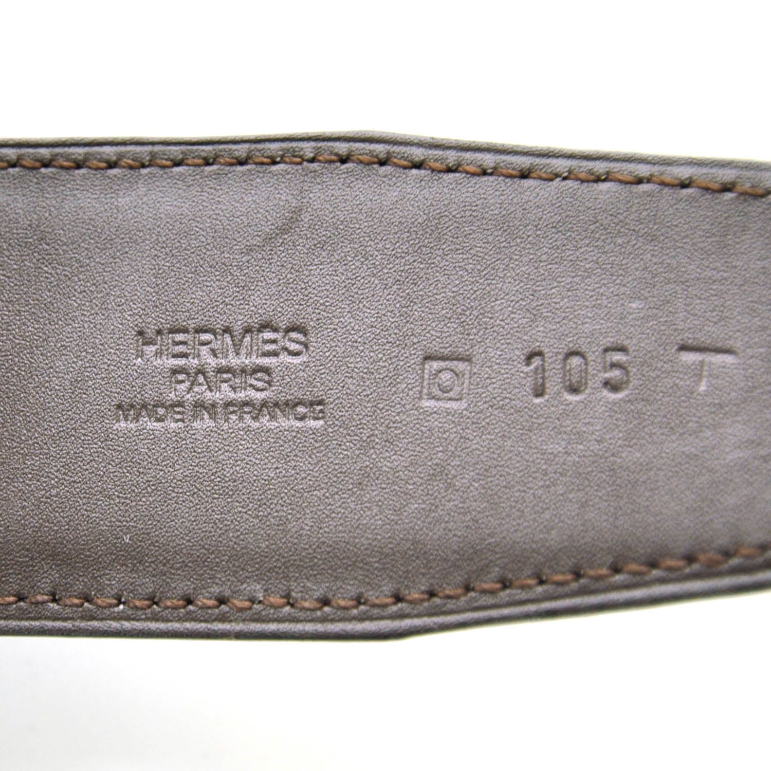 Hermes Mens Leather Reversible H Belt 105 Noir Chocolate 5 of 5