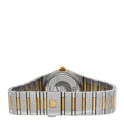Omega Stainless Steel 18K Yellow Gold Diamond Bezel Mother of Pearl Gemstone 25mm Constellation Quartz Watch 1365.79.00 3 of 4