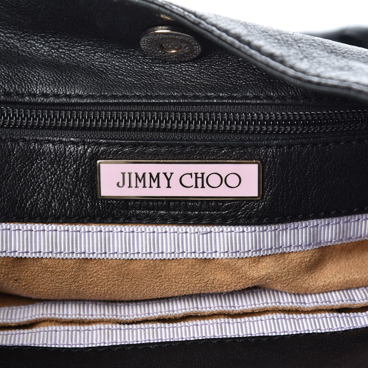 Jimmy Choo Lambskin Snakeskin Woven Hobo Black 7 of 15