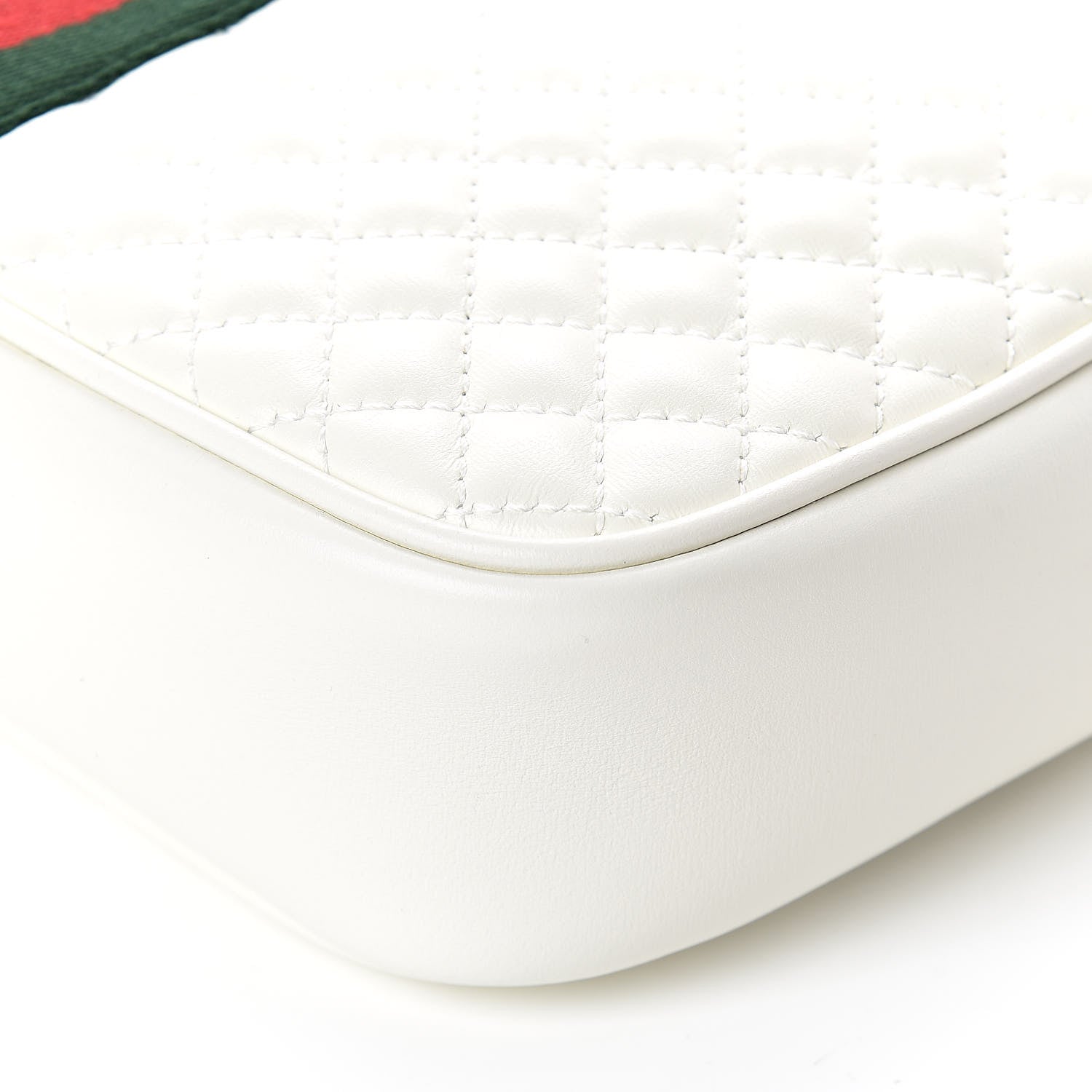 Gucci Calfskin Web Trapuntata Small Shoulder Bag Off White 9 of 9