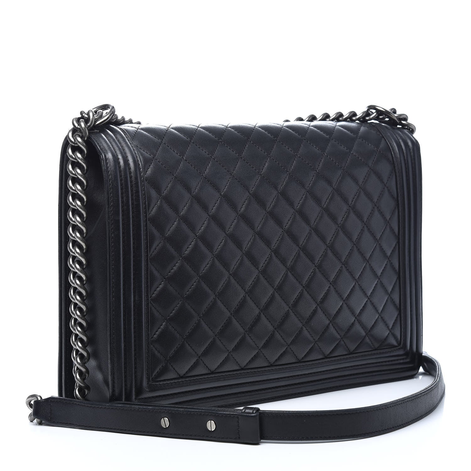 Chanel Lambskin Quilted Large Boy Flap Black 3 of 9