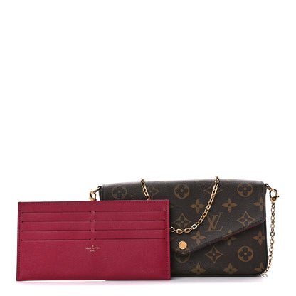 Louis Vuitton Monogram Pochette Felicie Chain Wallet Fuchsia 1 of 13