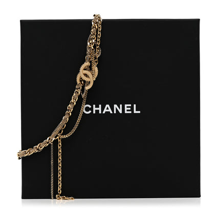 Chanel Metal Chain Link CC Multi Strand Choker Necklace Gold 6 of 6