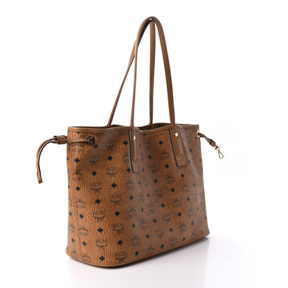MCM Visetos Medium Liz Reversible Shopper Tote Cognac 4 of 9