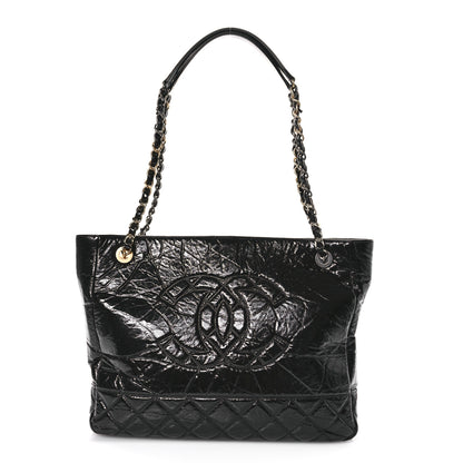 Chanel Shiny Aged Calfskin Quilted Large Shopping Bag Black 1 of 11