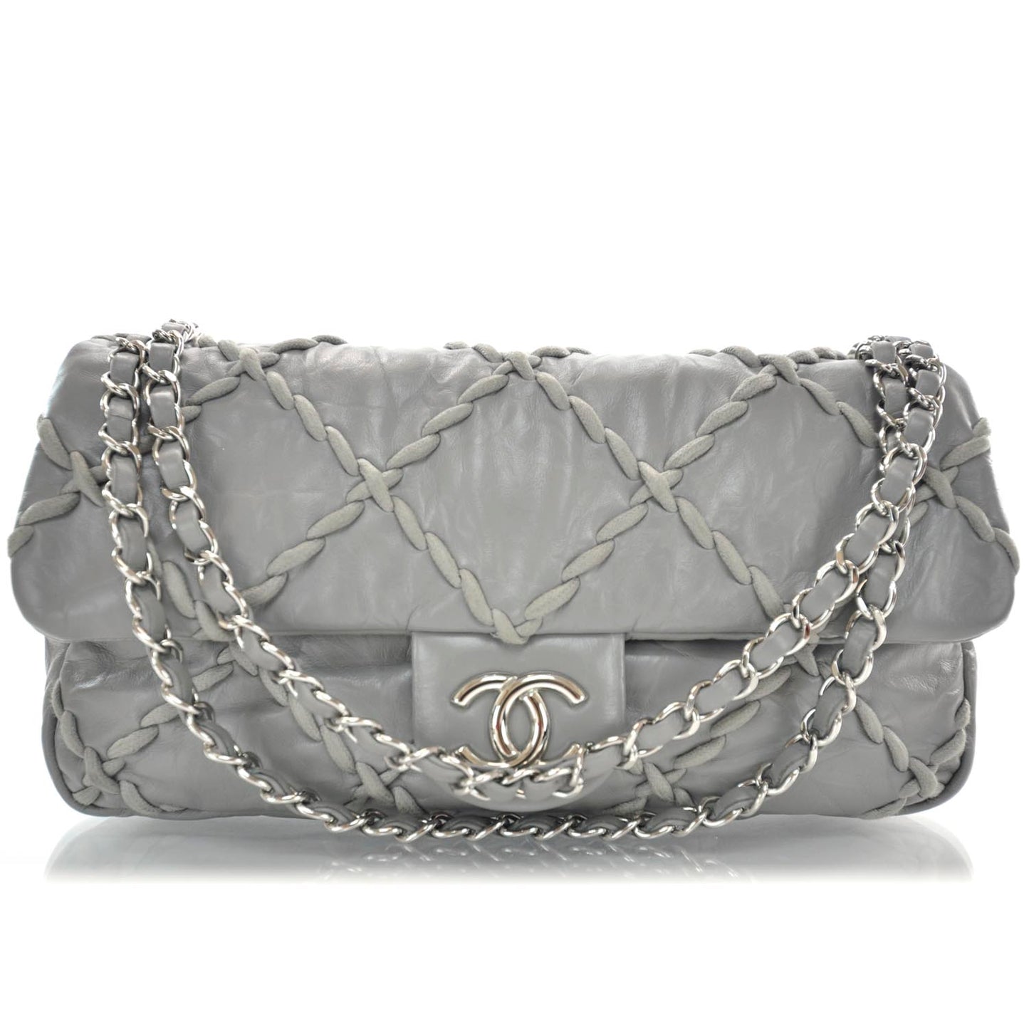 Leather Ultra Stitch Flap Grey
