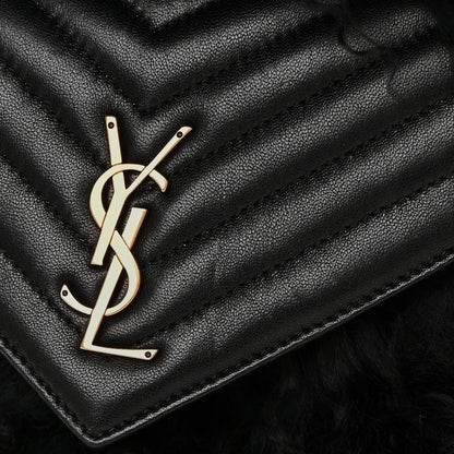 Saint Laurent Shearling Lambskin Joe Backpack Black 12 of 13