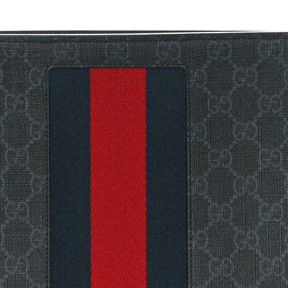 Gucci GG Supreme Monogram Selleria Calfskin Web New Web Cosmetic Case Black 8 of 9