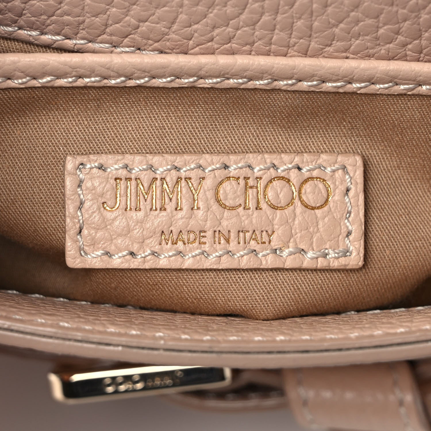 Jimmy Choo Pebbled Calfskin Studded Bag Nude 6 of 8