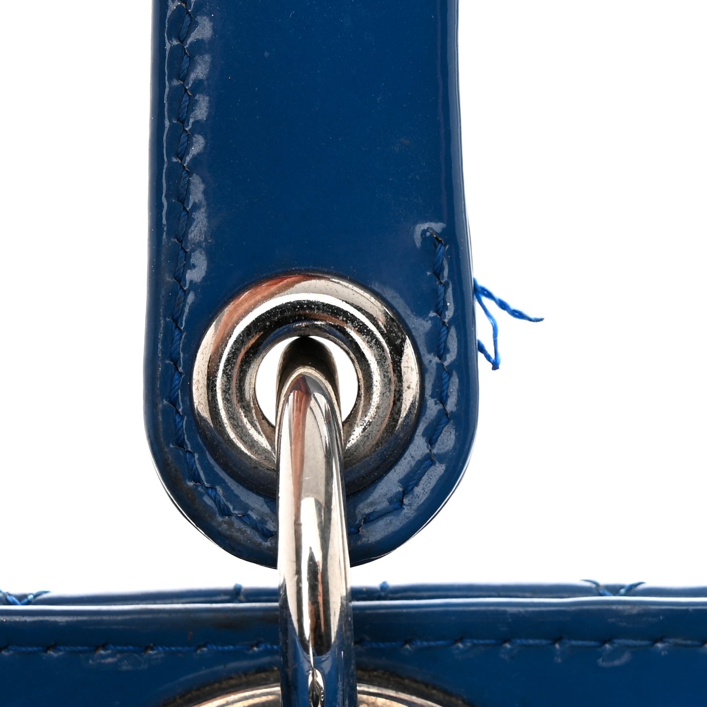 Patent Cannage Large Lady Dior Blue