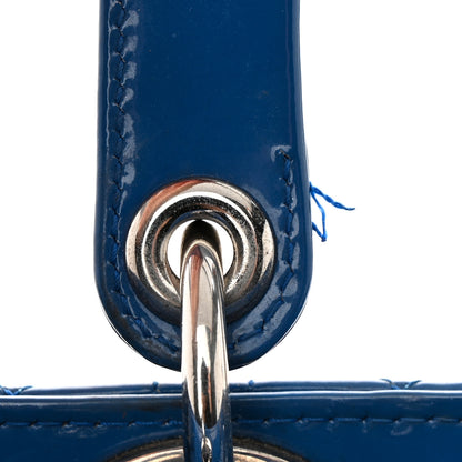 Christian Dior Patent Cannage Large Lady Dior Blue 11 of 13