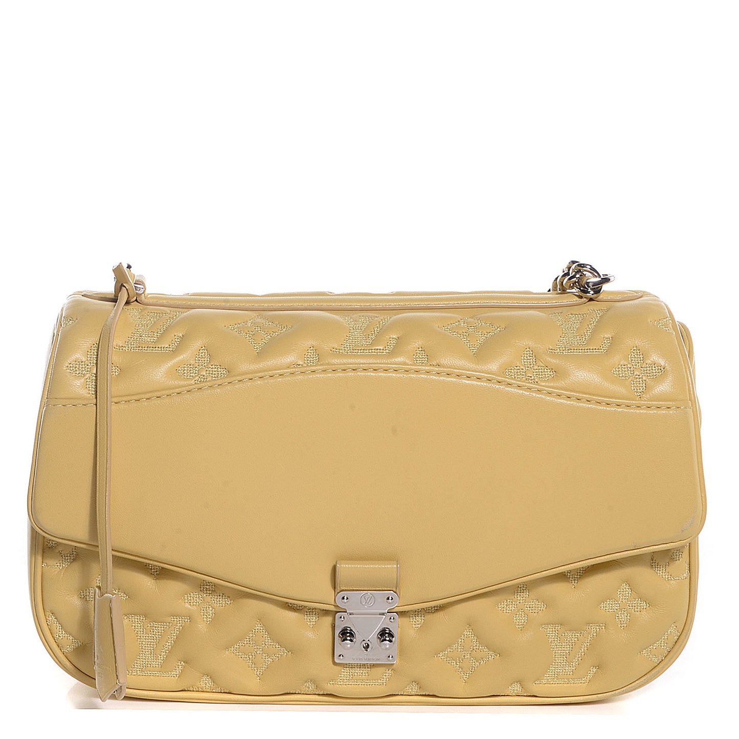 Lambskin Mama Broderie Pochette Jaune Pale
