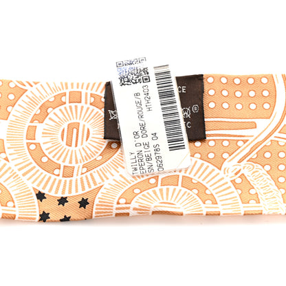 Hermes Silk Eperon d'Or Bandana Twilly Beige Dore Rouge 5 of 5