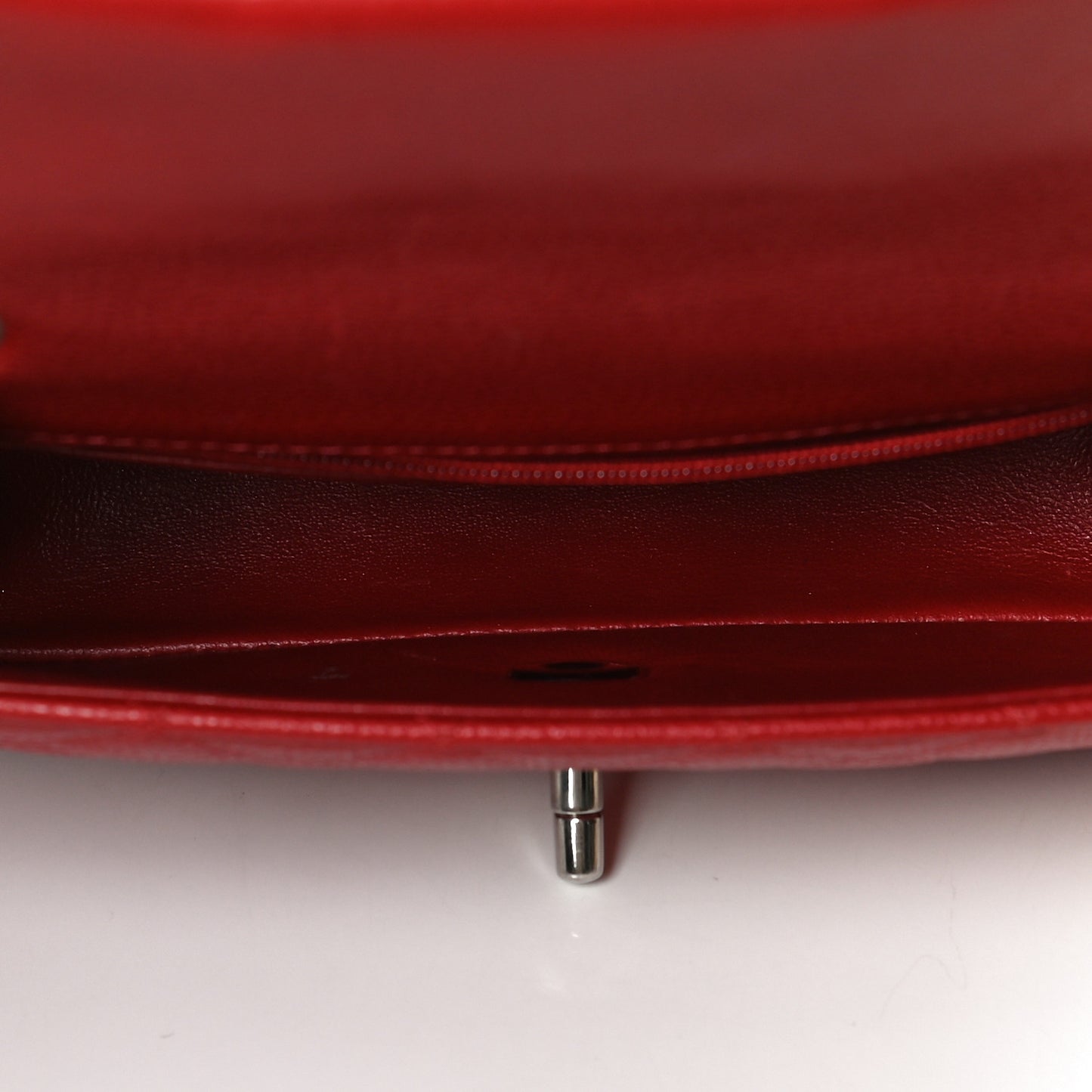 Caviar Quilted Mini Rectangular Flap Red