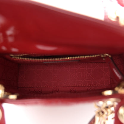 Christian Dior Patent Cannage Mini Lady Dior Red 6 of 11