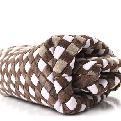 Bottega Veneta Suede Intrecciato Small The Lauren 1980 Clutch With Chain Praline Musk Washed Brownie 9 of 10