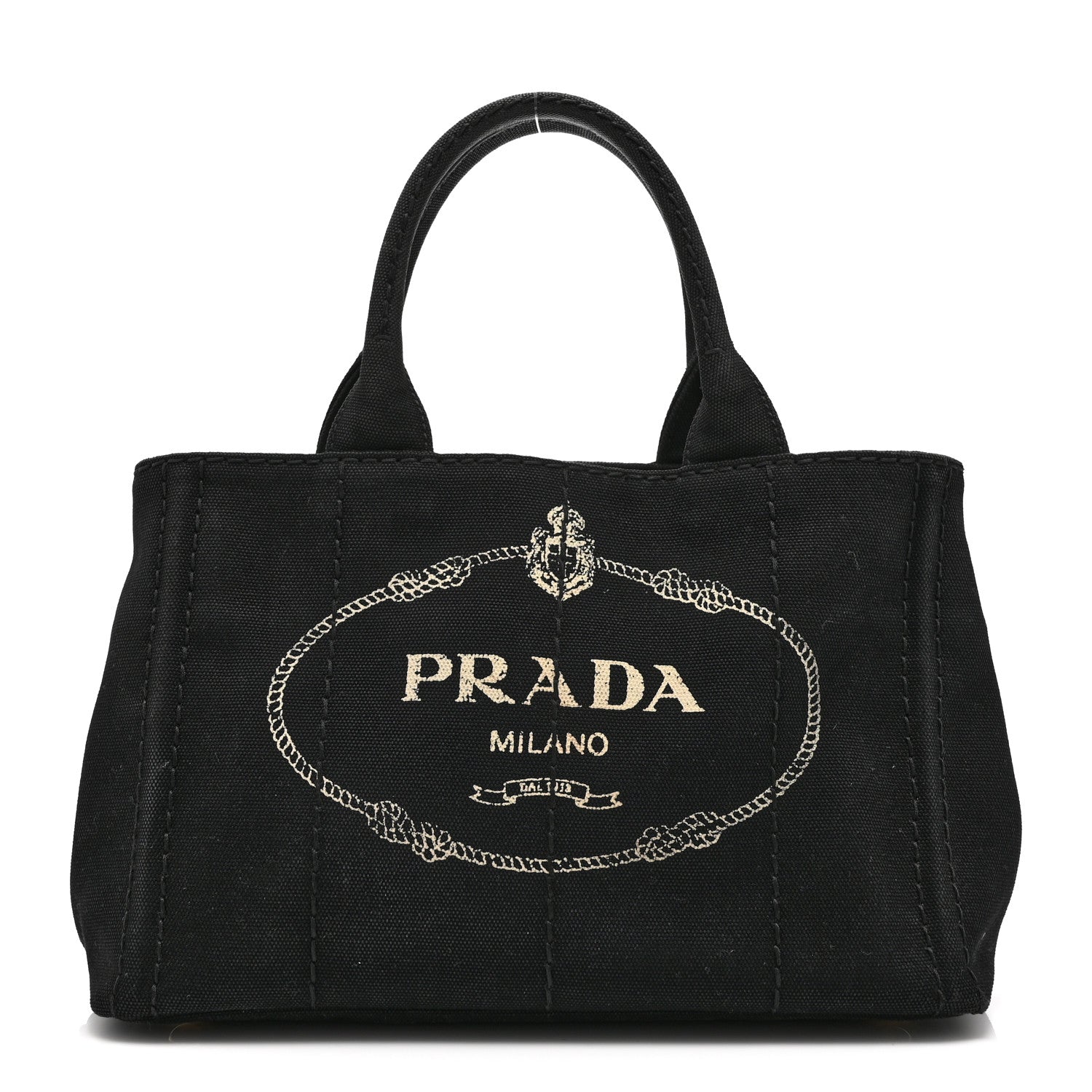 Prada Canapa Small Logo Tote Black Talco 1 of 15