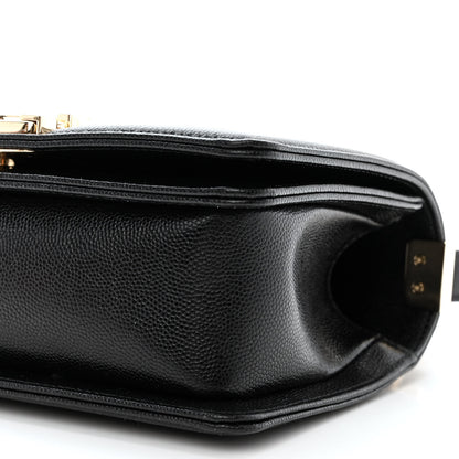 Chanel Caviar Chevron Quilted Small Boy Flap Black 11 of 12