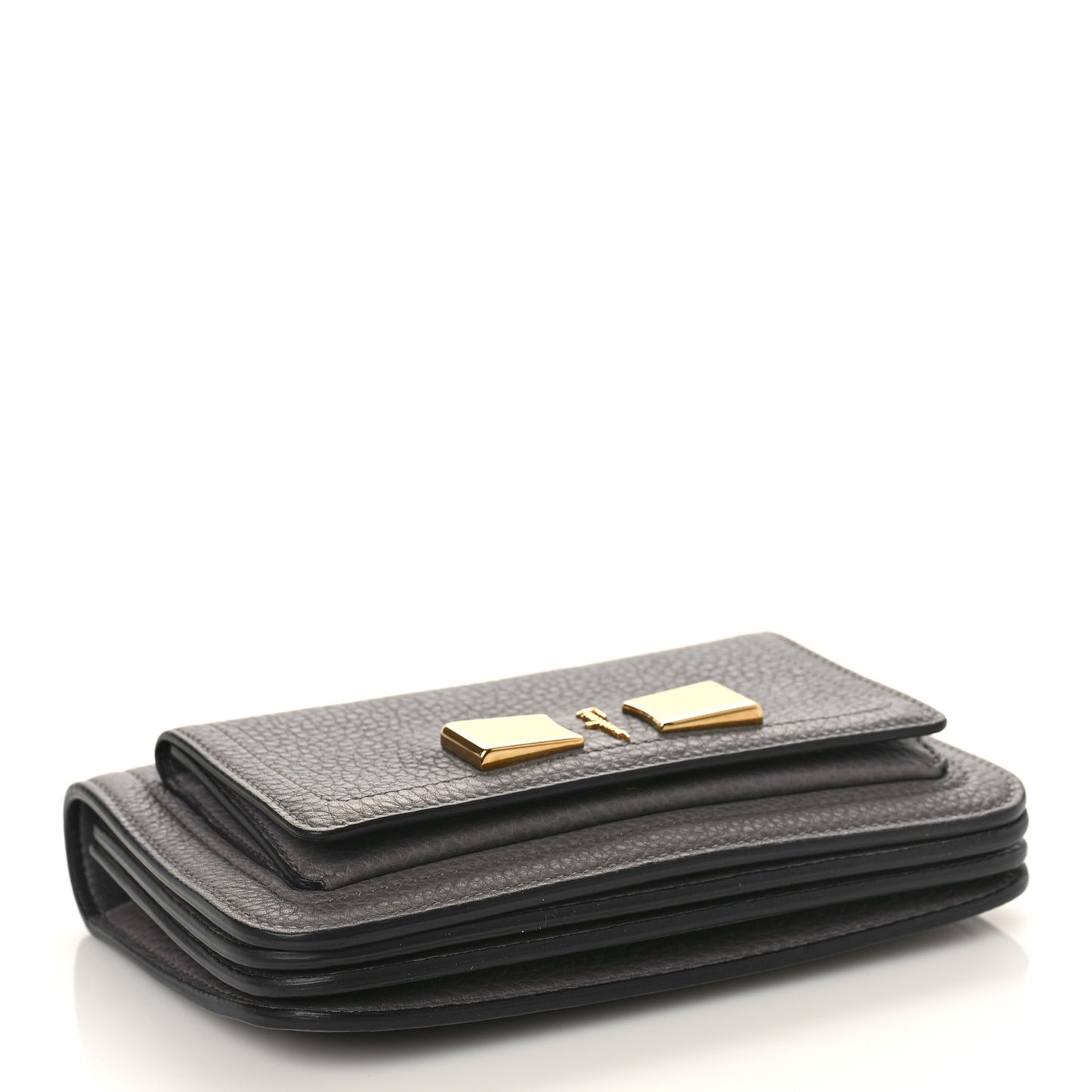 Pebbled Calfskin Ginevra Chain Bag Grey