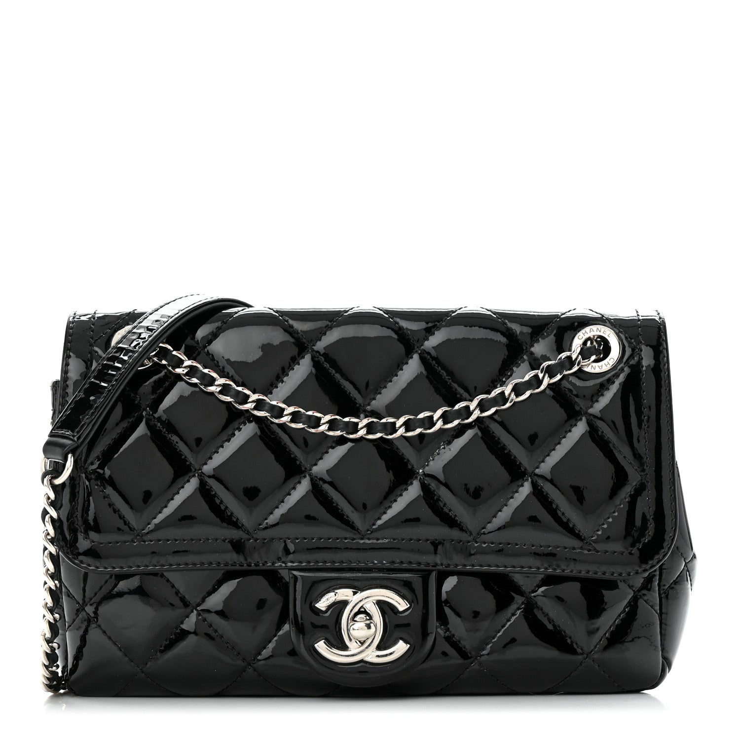 Chanel Patent Quilted Small Coco Shine Flap Black 1 of 11