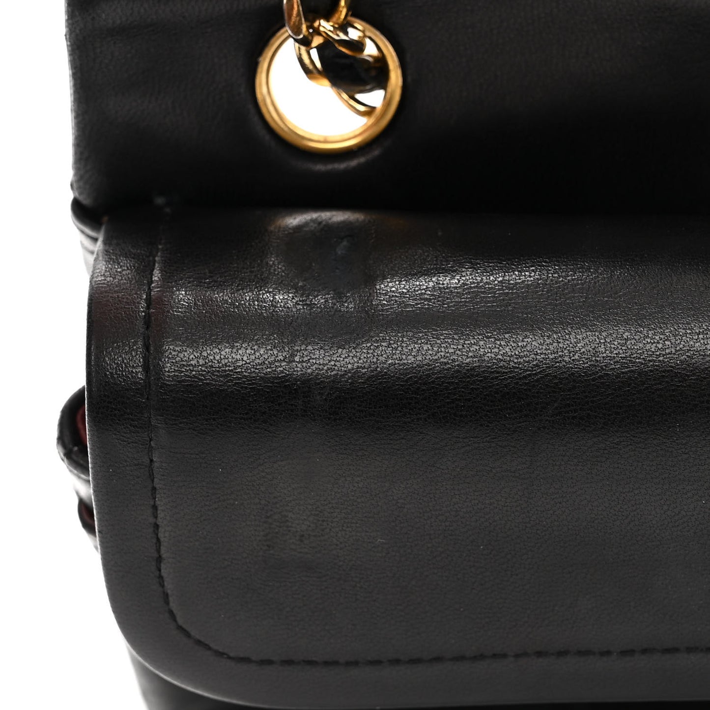 Lambskin Quilted Small Double Flap Black