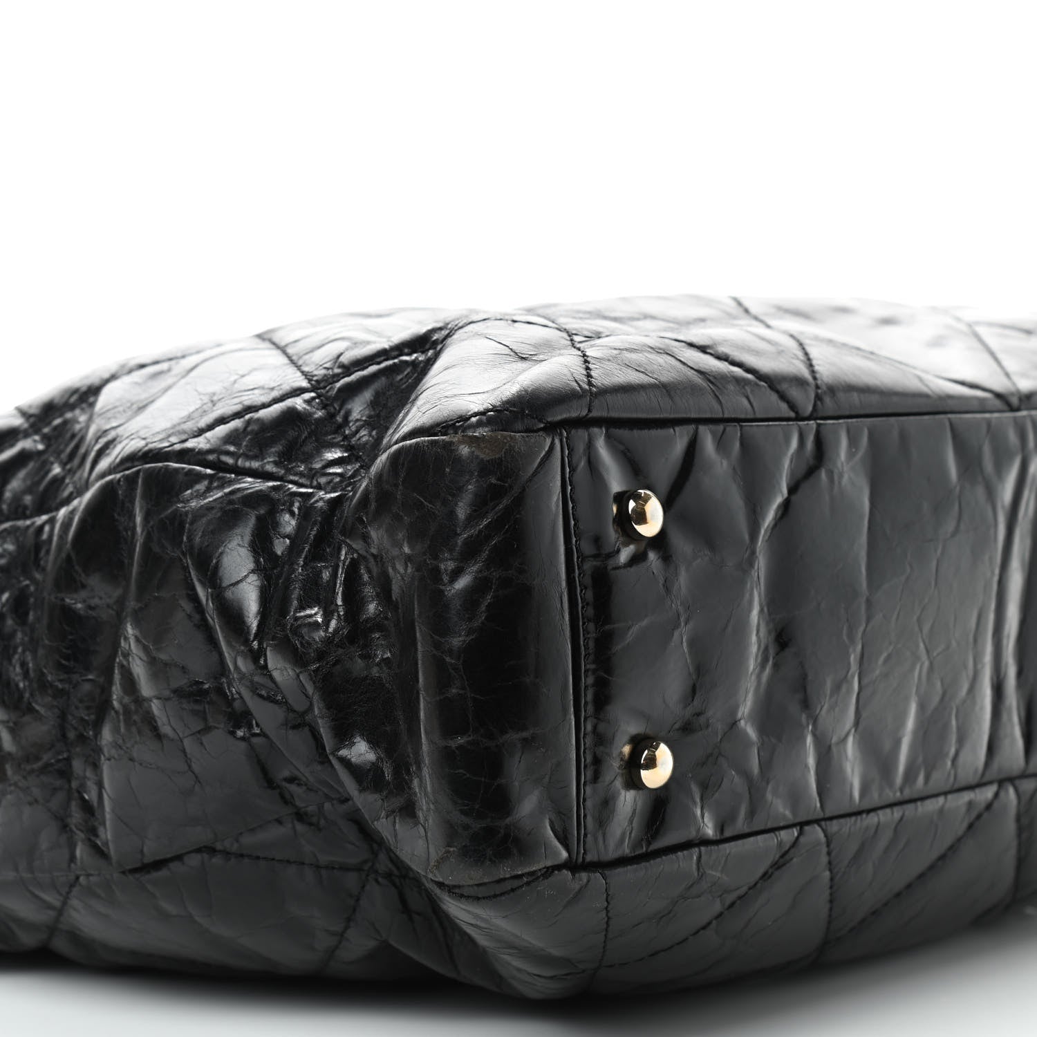 Chanel Glazed Calfskin Lambskin Quilted Portobello Tote Black 5 of 10