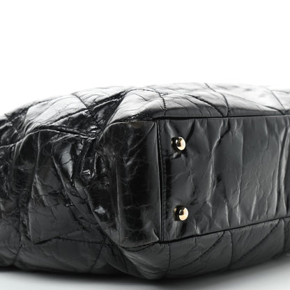 Chanel Glazed Calfskin Lambskin Quilted Portobello Tote Black 5 of 10