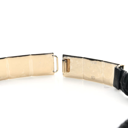 Chanel Lambskin Enamel Logo Elastic Belt 75 30 Black Gold 4 of 5