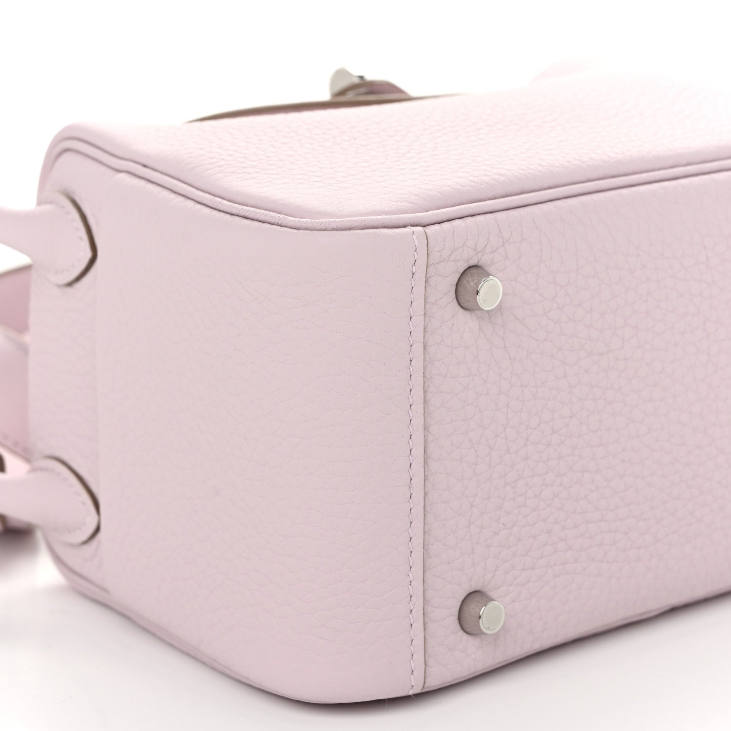 Hermes Taurillon Clemence Verso Mini Lindy 20 Mauve Pale Mushroom 9 of 11