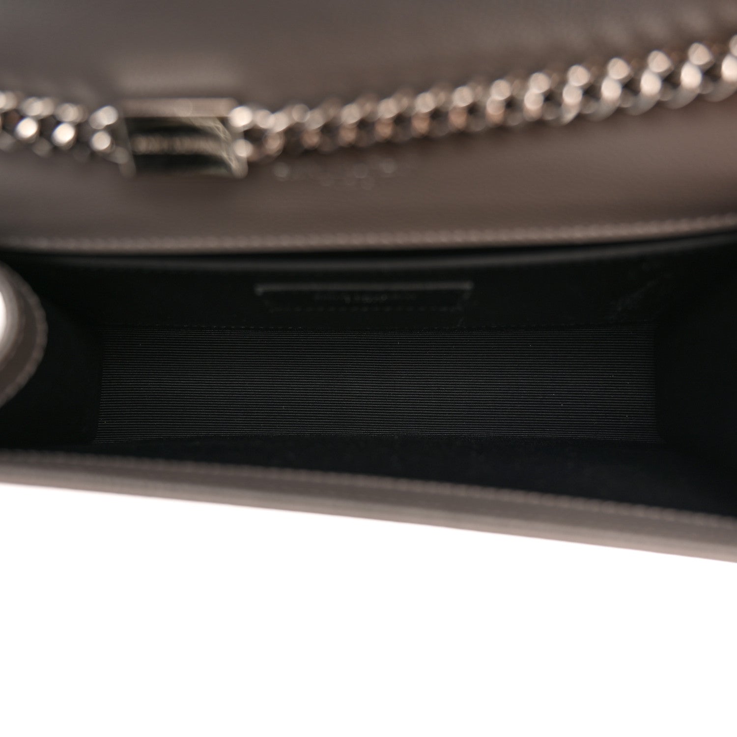 Saint Laurent Grain De Poudre Classic Monogram Kate Satchel Grey 5 of 13