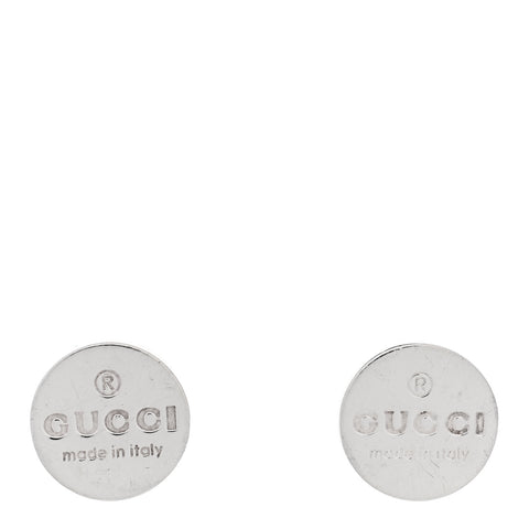 Sterling Silver Logo Round Earrings