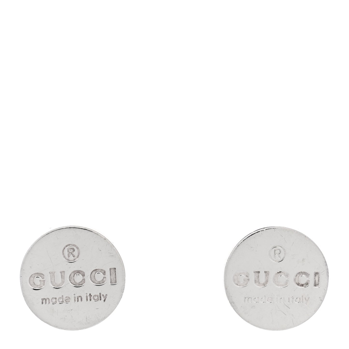 Sterling Silver Logo Round Earrings