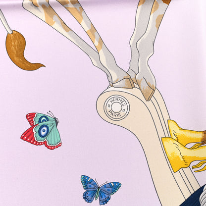 Hermes Silk Story Scarf 90 Rose Nacre Bleu Beige 2 of 6