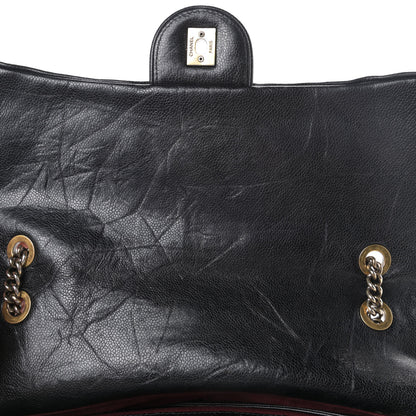 Chanel Crumpled Grained Calfskin Quilted Large Shiva Flap Black 14 of 14