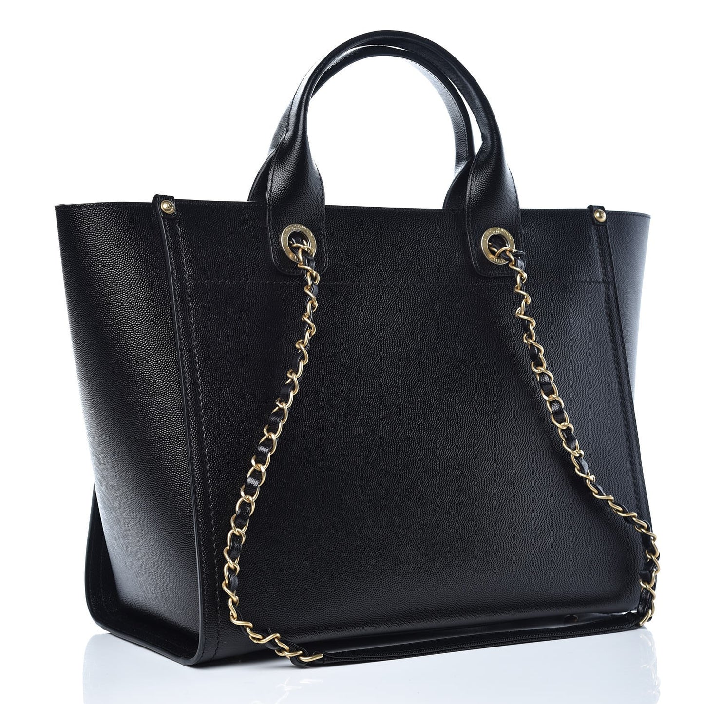 Caviar Small Studded Deauville Tote Black
