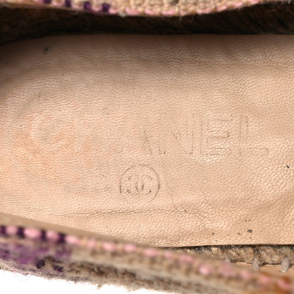 Chanel Tweed CC Espadrilles 37 Beige Pink Peach 11 of 19
