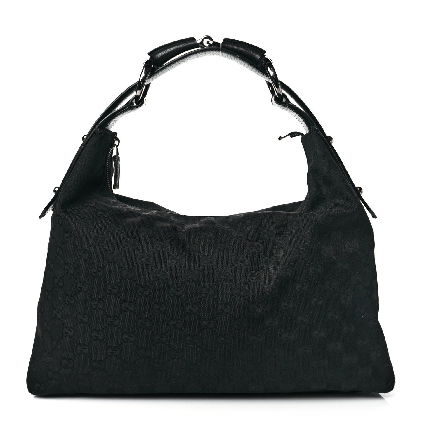 Monogram Medium Horsebit Chain Hobo Black