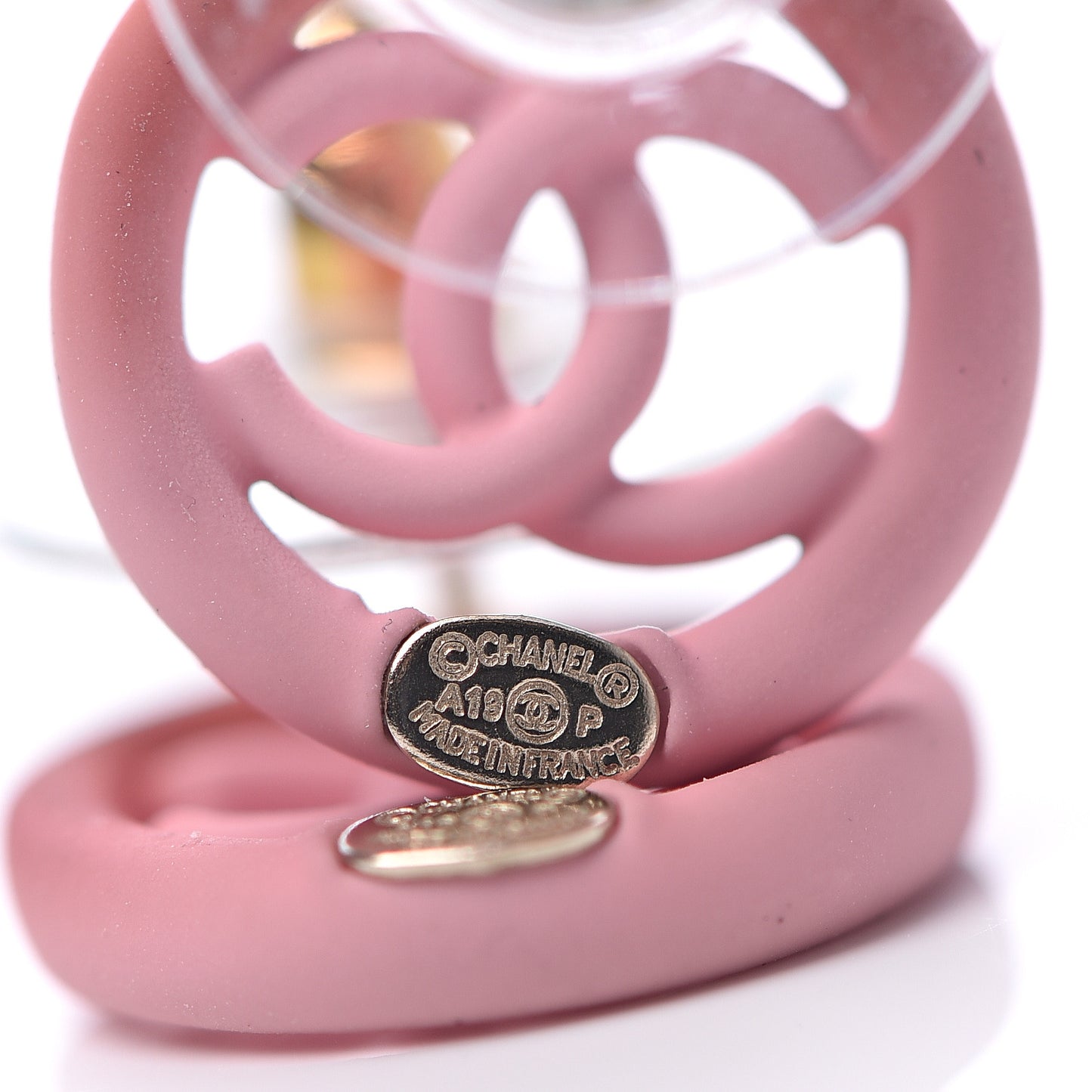 Rubber CC Earrings Pink