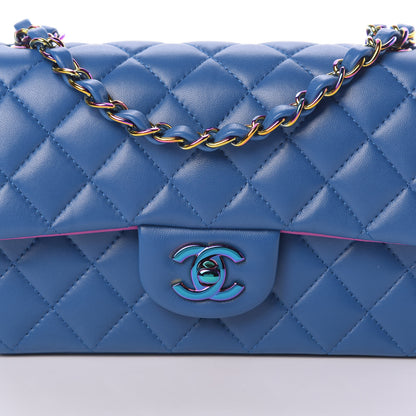 Chanel Lambskin Quilted Mini Rectangular Flap Blue Purple 8 of 12