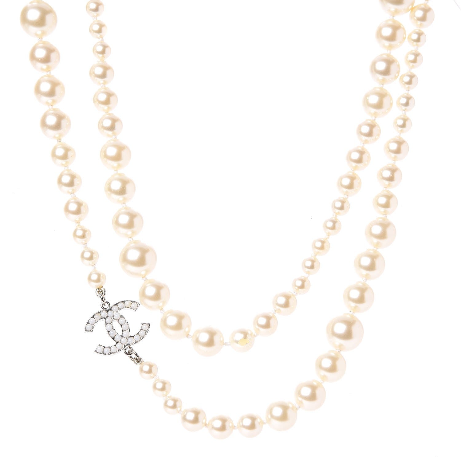 Chanel Pearl CC Long Necklace Gold 1 of 7