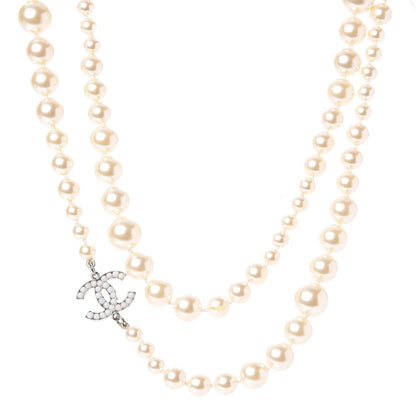 Chanel Pearl CC Long Necklace Gold 1 of 7