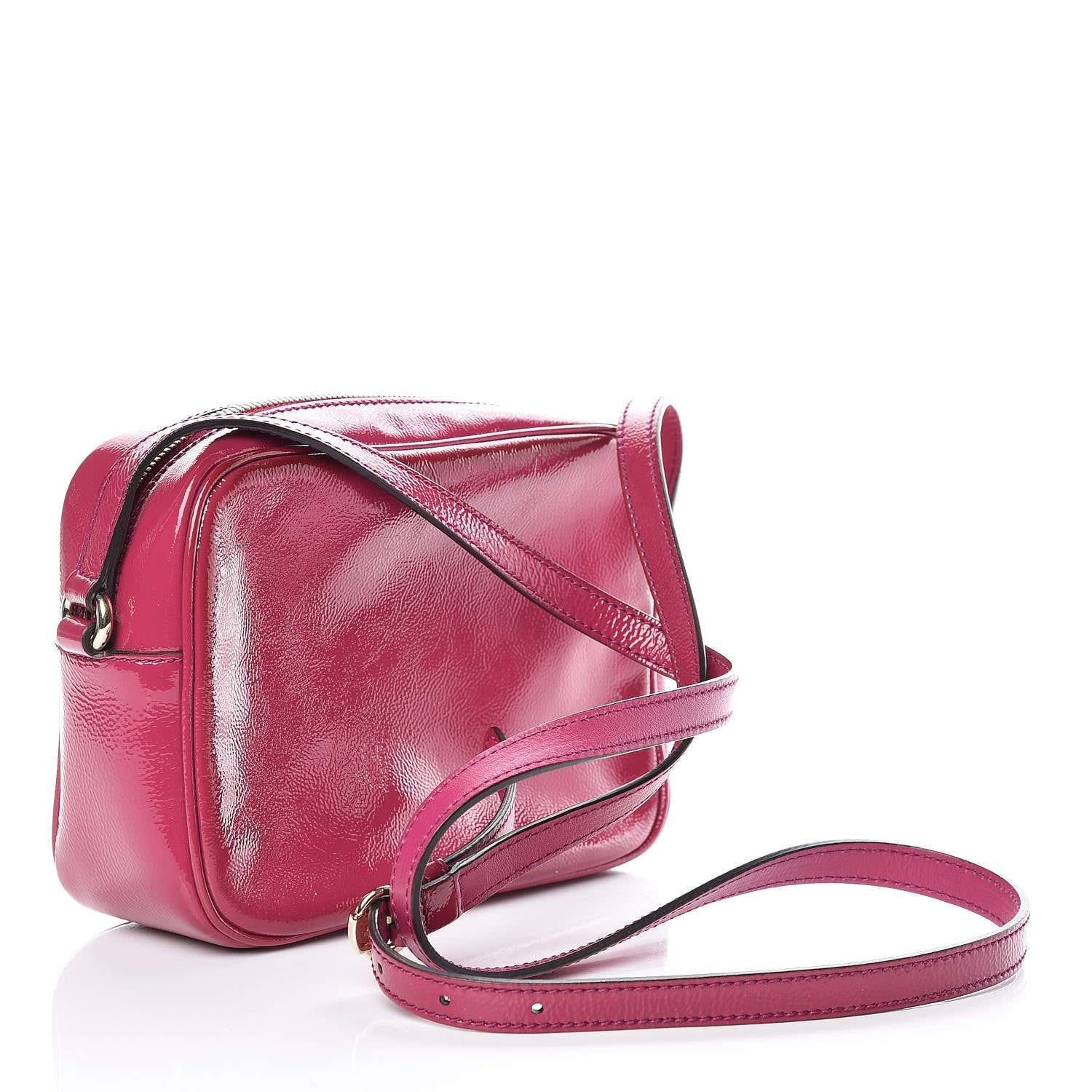 Gucci Soft Patent Small Soho Disco Bag Bright Bougainvillea 3 of 15