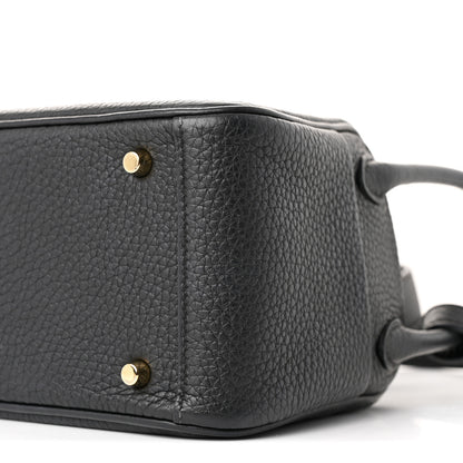 Hermes Taurillon Clemence Mini Lindy 20 Black 10 of 11