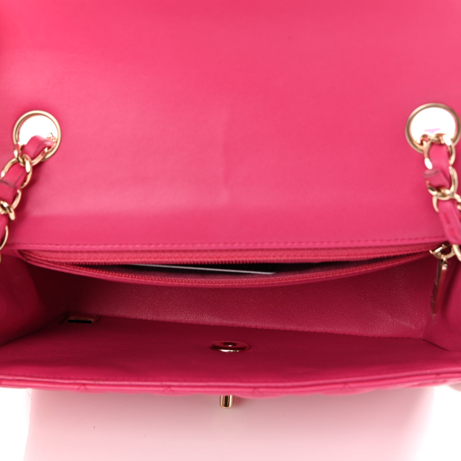 Chanel Lambskin Quilted Mini Rectangular Flap Fuchsia 4 of 11