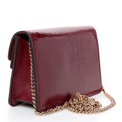Gucci Crinkled Patent Mini Dionysus Shoulder Bag Rosso Ancora Red 3 of 10